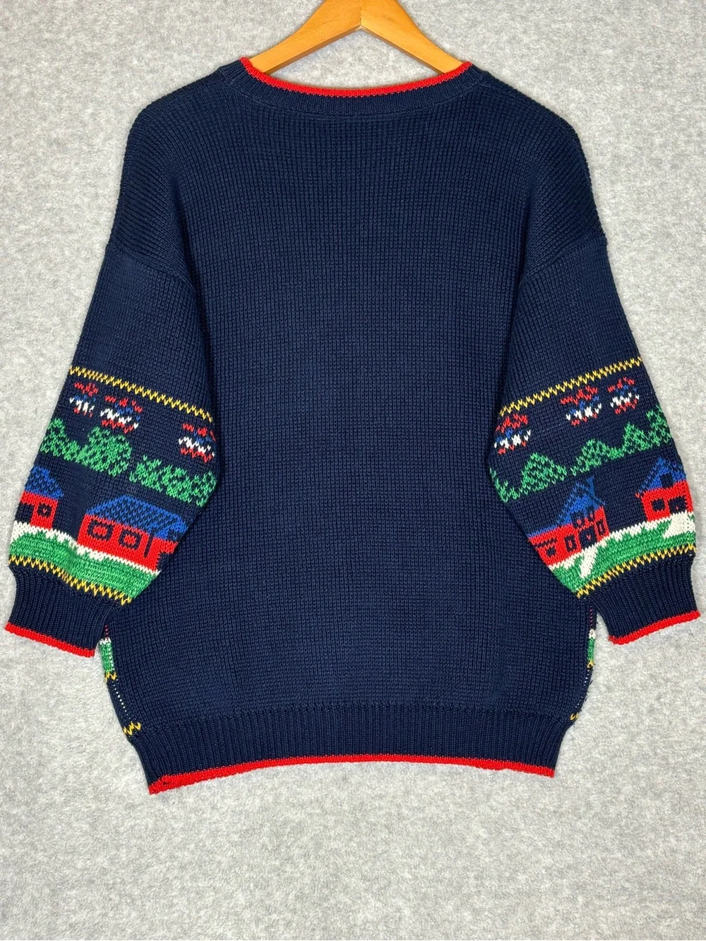 Vintage Sweater Loft America Forever Knit Crewneck Sweater-Navy-Women Medium - Picture 3 of 3
